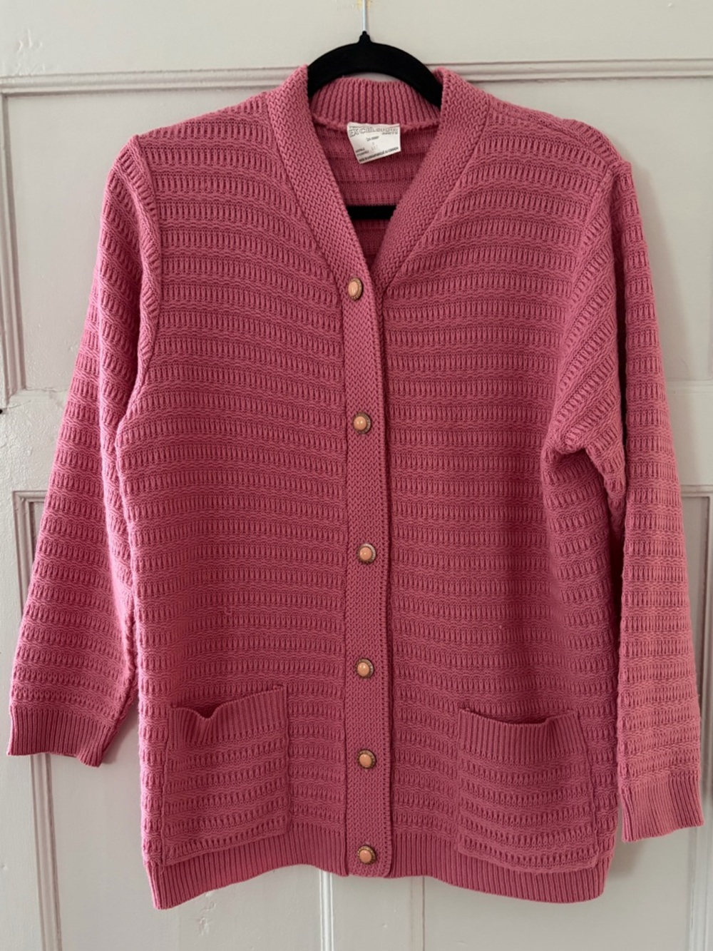 Vintage Pink Knit Button Cardigan